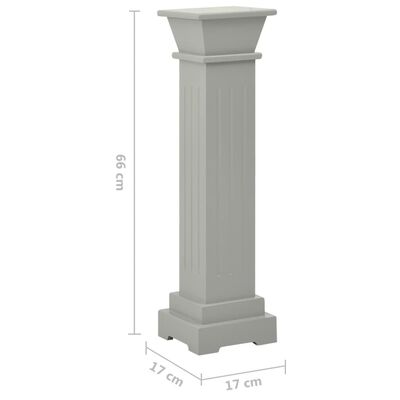 vidaXL Klassischer Säulen-Pflanzenständer Grau 17x17x66 cm MDF
