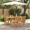 vidaXL Garten Essgruppe 5 pcs Braun Massivholz Teak