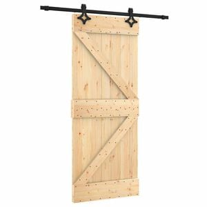 vidaXL Schiebet&uuml;r 85 x 210 cm Massivkiefer (Unbehandelt)