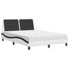 vidaXL Bett mit Matratze "Zadar" Wei&szlig; und Schwarz 140x200 cm Kunstleder