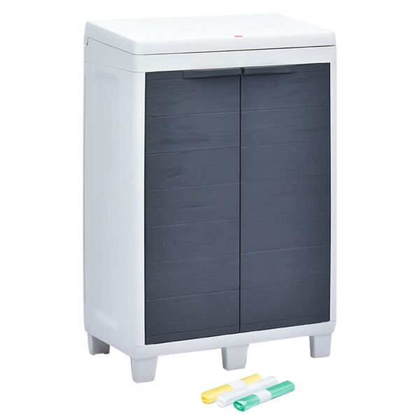 vidaXL Garten-Mülleimer mit 3 Müllsäcken Dunkelgrau 65 x 38 x 102 cm