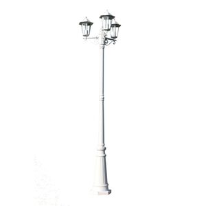 vidaXL Gartenlaterne 3-flammig 215 cm Wei&szlig; Aluminium