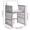 vidaXL Garten Essgruppe 9 pcs Hellgrau Poly-Rattan
