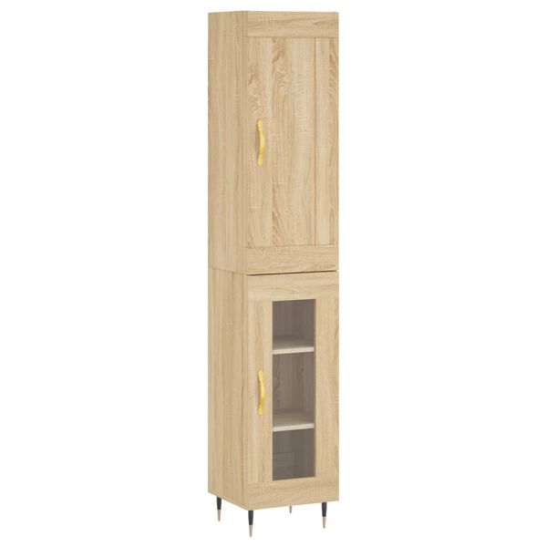 vidaXL Highboard Sonoma-Eiche 34,5x34x180 cm Holzwerkstoff