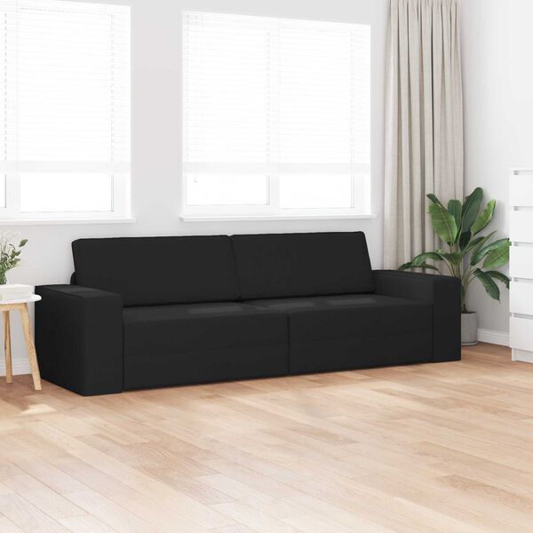 vidaXL Schlafsofa 200cm Schwarz Stoff