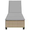 vidaXL Sonnenliege mit Auflagen Beige 55x200x25,5cm Poly Rattan