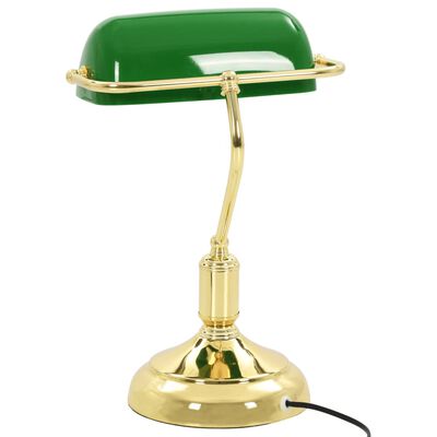 vidaXL Banker-Schreibtischlampe 40 W Grün und Golden