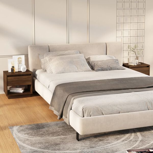 vidaXL Nachttische 2 Stk. Braun Eichen-Optik 45x34x44 cm Holzwerkstoff