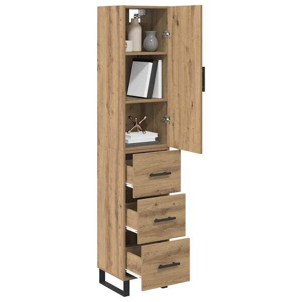 vidaXL Highboard Artisan-Eiche 34,5 x 34 x 180 cm Holzwerkstoff