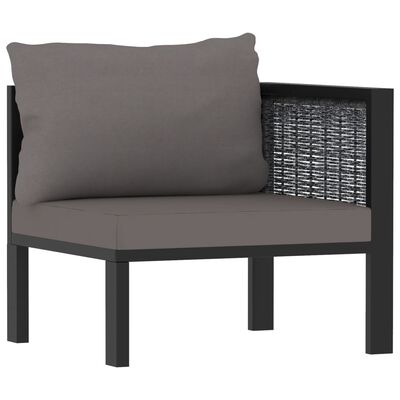 vidaXL 3-Sitzer-Sofa mit Auflage Anthrazit Poly Rattan