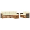 vidaXL Outdoor-Sofagarnitur 7 stk. Natur und Creme Massivholz Akazie