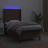 vidaXL Boxspringbett mit Matratze & LED Braun 80x200 cm Kunstleder
