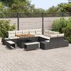 vidaXL Gartensofa-set mit Kissen 13 pcs Schwarz Poly Rattan