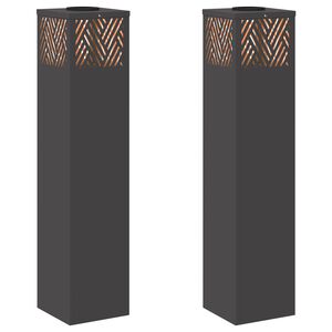 vidaXL Solar LED Weg Licht 2 stk. Warmes Wei&szlig; 18 x 18 x 80 cm