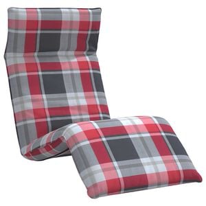 vidaXL Sonnenliege Klappbar Rot Karomuster 175x54x8,5 cm Oxford-Gewebe