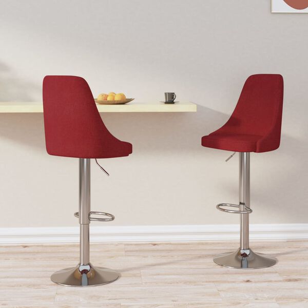 vidaXL Barhocker 2 Stk. Weinrot Stoff