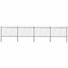 vidaXL Gartenzaun mit Speerspitze Stahl 671 x 120 cm Schwarz