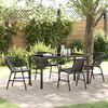 vidaXL Garten Essgruppe 5 pcs Schwarz Pulverbeschichteter Stahl