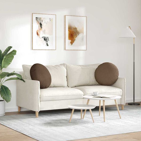 vidaXL Sitzkissen 2 pcs Braun &Oslash;50 x 19 cm Stoff