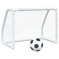 vidaXL Fußballtore für Kinder 2 Stk. mit Ball Weiß 64x35x48 cm Metall
