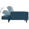 vidaXL Schlafsofa 2-Sitzer mit Fu&szlig;hocker Blau Samt