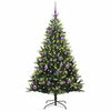 vidaXL K&uuml;nstlicher geflammter Weihnachtsbaum 150 LEDs Gr&uuml;n 150 cm