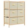 vidaXL Korb-Kommode mit 6 Stoffk&ouml;rben Zedernholz Beige