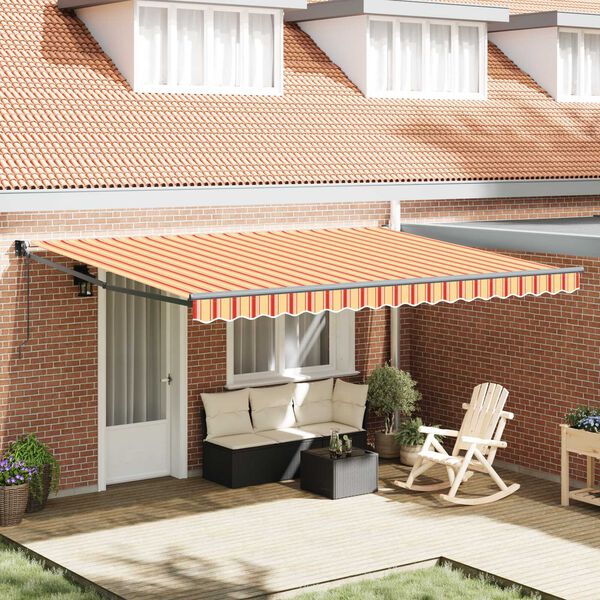 vidaXL Markise Gelb und Orange 450 x 300 x 165 cm Polyester und Metall