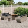 vidaXL Gartensofa-set mit Kissen mit Speicher 9 pcs Grau Poly-Rattan