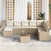 vidaXL Gartensofa-set mit Kissen 9 pcs Beige Poly-Rattan