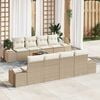 vidaXL Gartensofa-set mit Kissen 9 pcs Beige Poly-Rattan