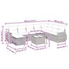 vidaXL 9-tlg. Garten-Sofagarnitur mit Kissen Beige Poly Rattan