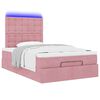 vidaXL Ottoman-Bett mit Matratzen & LEDs Rosa 120x200 cm Samt