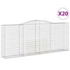 vidaXL Gabionen mit Hochbogen 20 Stk 400x50x160/180cm Verzinktes Eisen