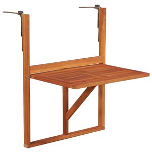 vidaXL Balkon-H&auml;ngetisch 64,5x44x80 cm Massivholz Akazie