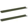 vidaXL Schwebendes Regal 2 pcs Olive Gr&uuml;n 80 x 9 x 2,5 cm Stahl