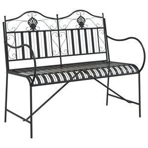 vidaXL Gartenbank Schwarz 104 x 54 x 93cm Stahl