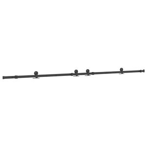 vidaXL Schiebet&uuml;rbeschlag-Set 305 cm Stahl Schwarz