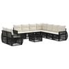 vidaXL Gartensofa-set 10 pcs Schwarz und Cremewei&szlig; Poly-Rattan