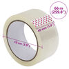 vidaXL Paketklebeband 72 Stk. Transparent 48 mm x 66 m