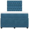 vidaXL Boxspringbett mit Matratze Dunkelblau 120x190 cm Samt