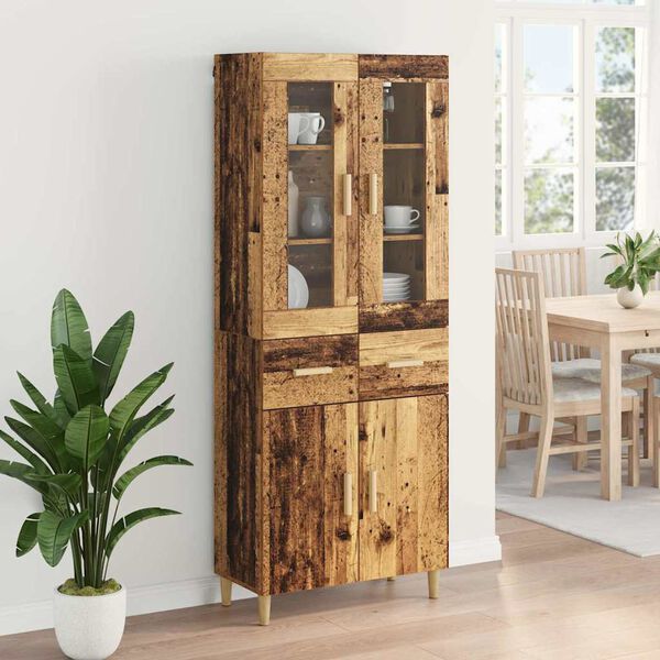 vidaXL Highboard Altholz 69,5 x 34 x 180 cm Holzwerkstoff