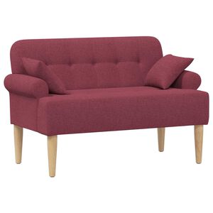 vidaXL Zweisitzer mit Knopfheftung Weinrot 120 x 65 x 79 cm Stoff