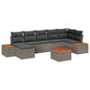 vidaXL Gartensofa-set 8 Stk. Grau Poly Rattan