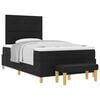 vidaXL Boxspringbett mit Kopfteil Schwarz 190 x 120 cm Stoff