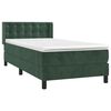 vidaXL Boxspringbett mit Matratze Dunkelgr&uuml;n 100x200 cm Samt