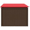 vidaXL Gartenhocker mit Kissen Braun 55x55x37 cm Poly Rattan