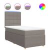 vidaXL Boxspringbett mit Matratze Taupe 80x200 cm Stoff