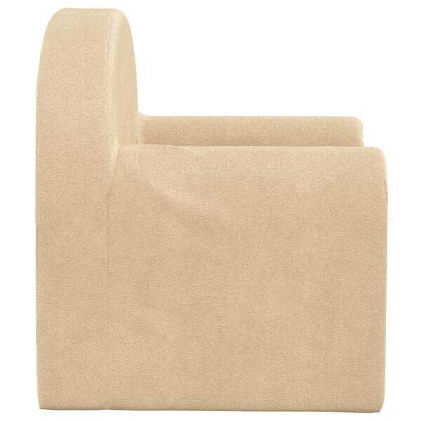 vidaXL Kindersofa Creme Weich Pl&uuml;sch