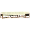 vidaXL Outdoor-Sofagarnitur 6 Stk. Natur und Creme